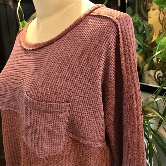 Love Riche rosewood Waffle Knit Crew Neck top - Picture 4 of 8